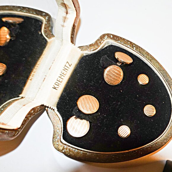 intage Krementz 14K Gold Overlay Cufflinks, Studs - Picture 2 of 3